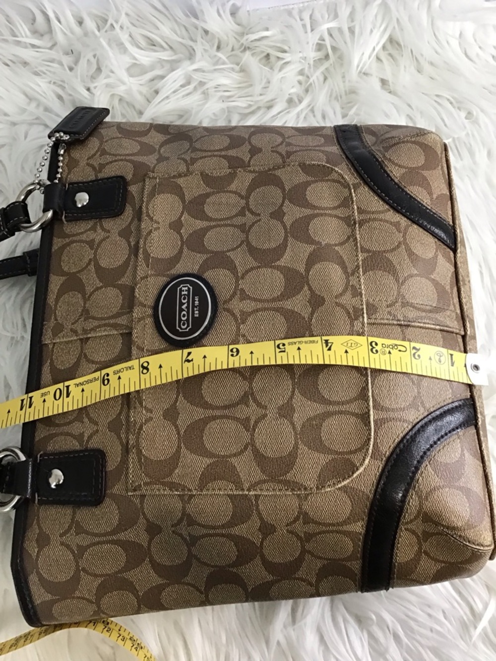 Coach Peyton Signature Logo Heritage Handbag Tote BrownVintage Y2K - Picture 10 of 16